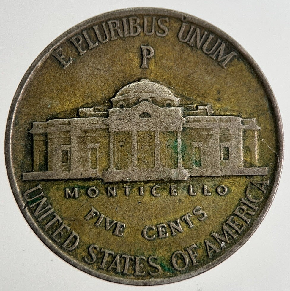 1942 - P US USA War Nickel Silver Coin | Fine Collectable Grade | a8321