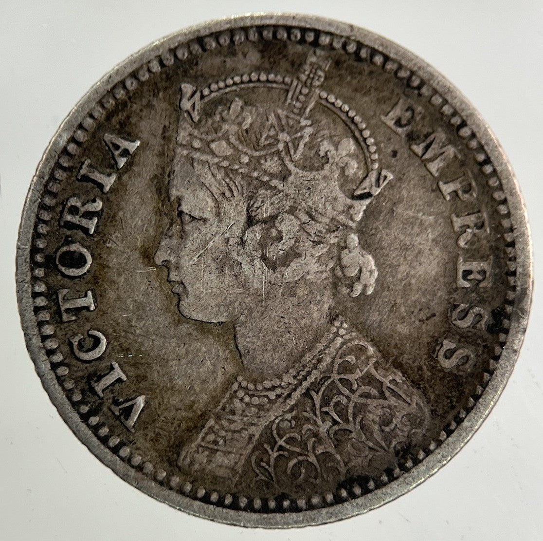1886 India 1/4 Quarter Rupee Silver Coin | Fine Collectable Grade