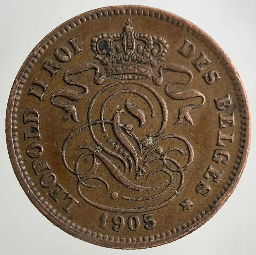 1905 Belgium 2 Centimes Coin | Very High Grade