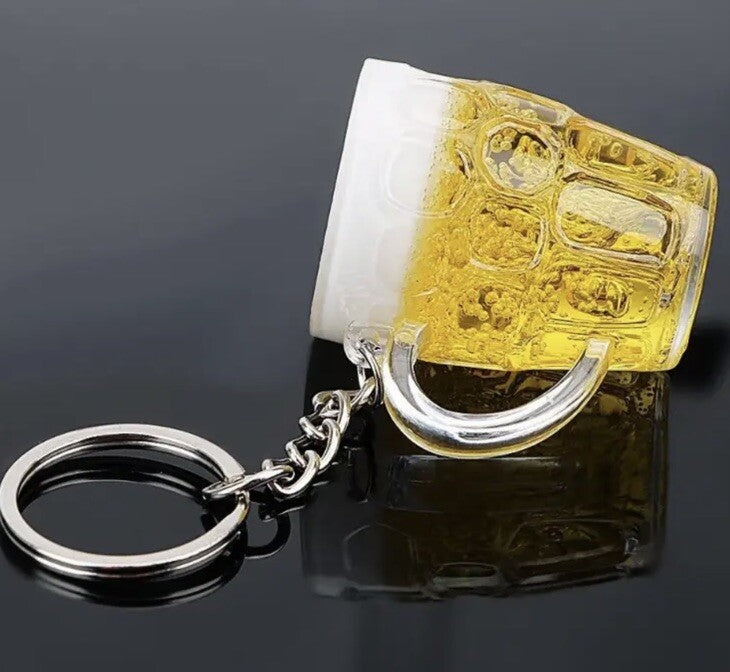 Mini Beer Pint Glass Keyring Premium Keychain Gift UK