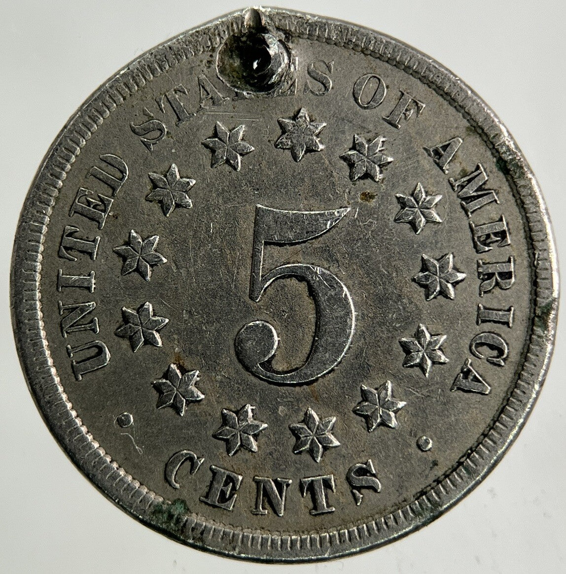 1868 US USA 5 Cents Shield Nickel Coin | Fine Collectable Grade