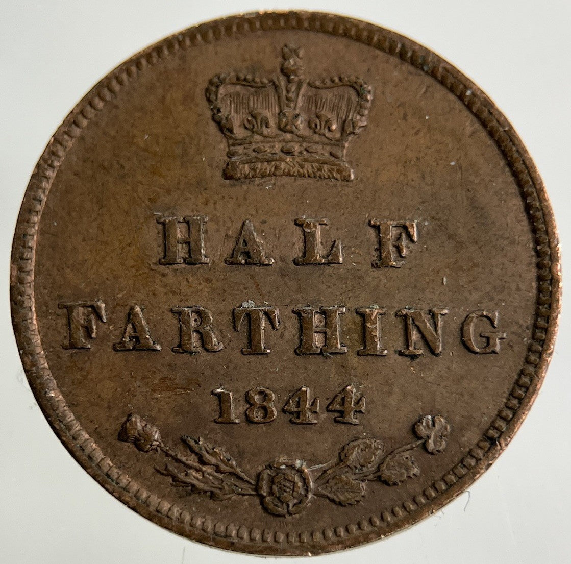 1844 Victoria Half Farthing Coin | Very Fine Grade
