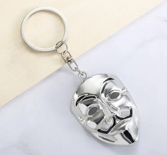 Mini Metal Joker Mask Keyring Premium Keychain Gift UK