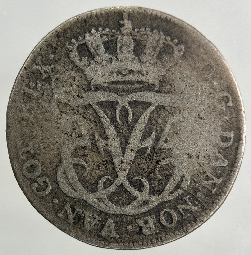1748 Denmark West Indies 12 Skilling Silver Coin | Collectable Grade