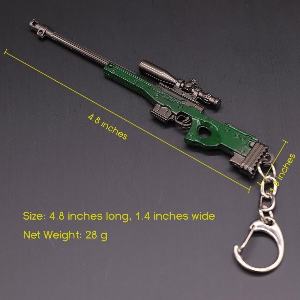 Mini Metal Green Sniper Rifle With Scope Gun Keyring Premium Keychain Gift UK