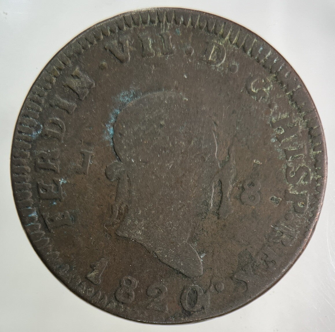 1820 Spain 8 Maravedis Coin | Fine Collectable Grade