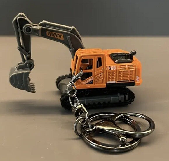 Mini Builder Construction Excavator Shaped Keyring Premium Keychain Gift UK