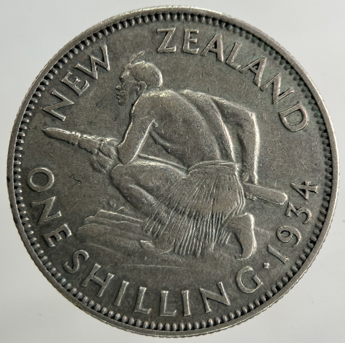 1934 New Zealand One Shilling Silver Coin | Very High Grade