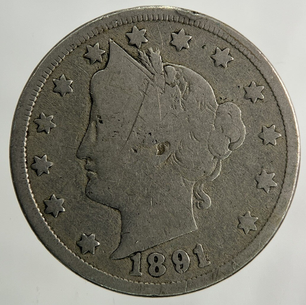 1891 US USA Nickel 5 Cents Coin | Collectable Grade