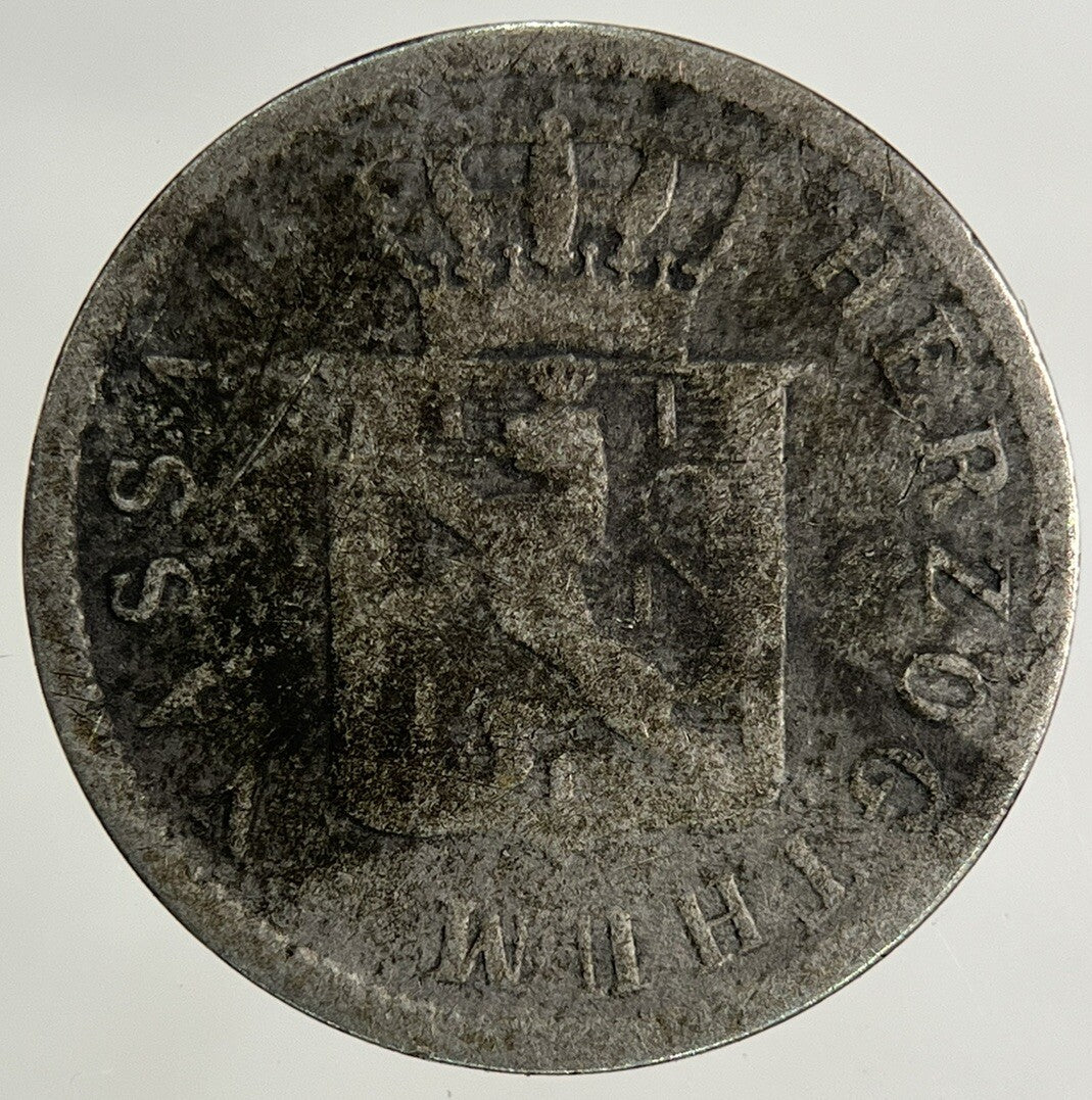 1855 Germany German States 3 Kreuzer Silver Coin | Collectable Grade