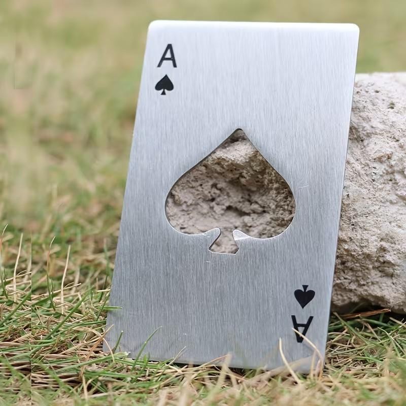Solid Metal Ace Playing Card Casino Gambling Bottle Opener Premium Gift UK