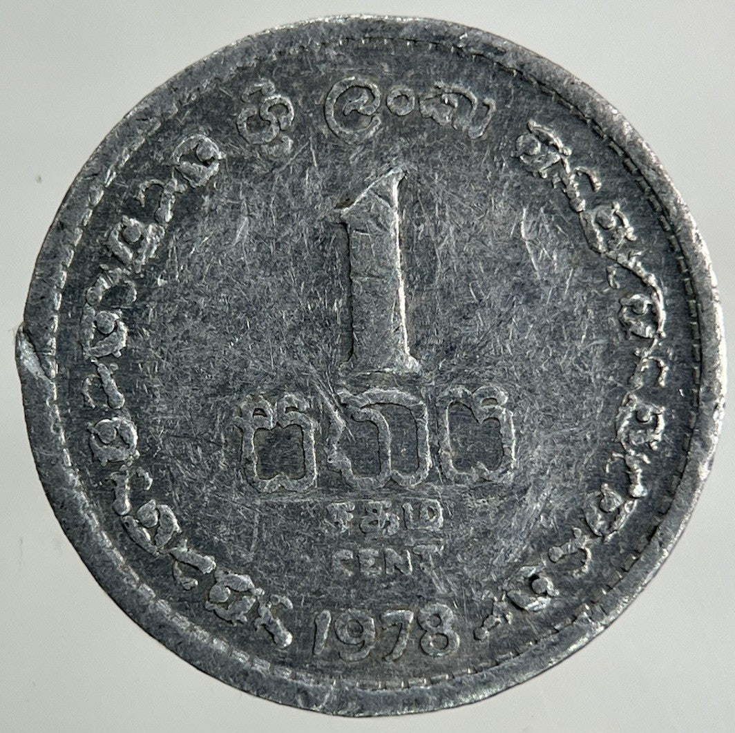 1978 Ceylon Sri Lanka 1 Cent Coin | Collectable Grade