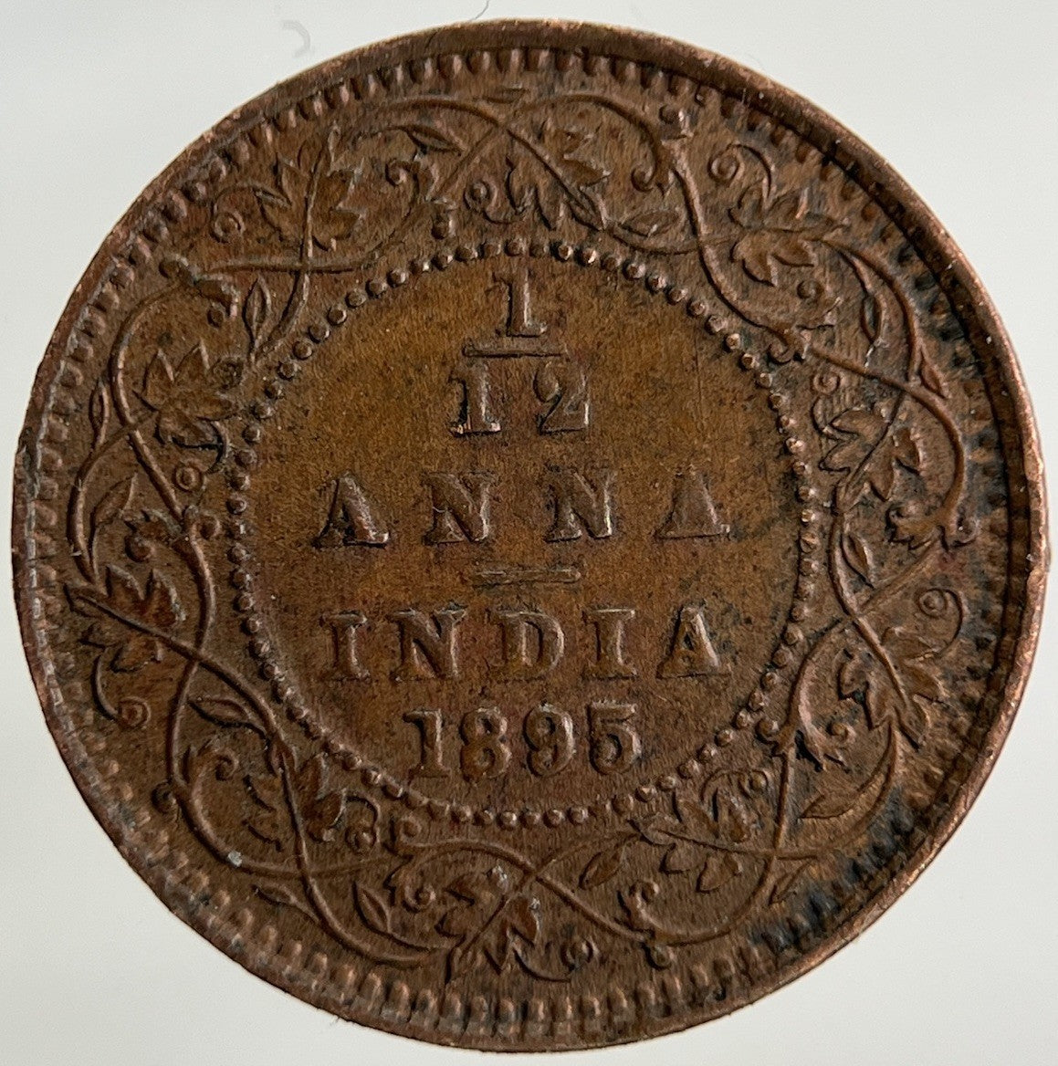 1895 India 1/12 Anna Coin | Very Fine Grade