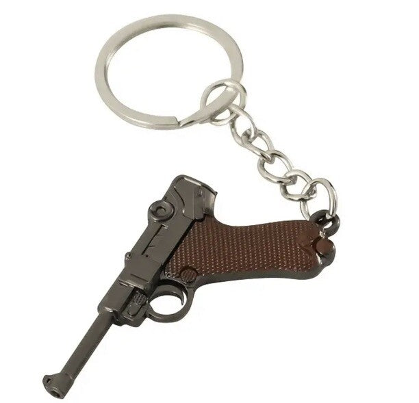 Mini German WWII Luger Pistol Gun Metal Keyring Premium Keychain Gift UK