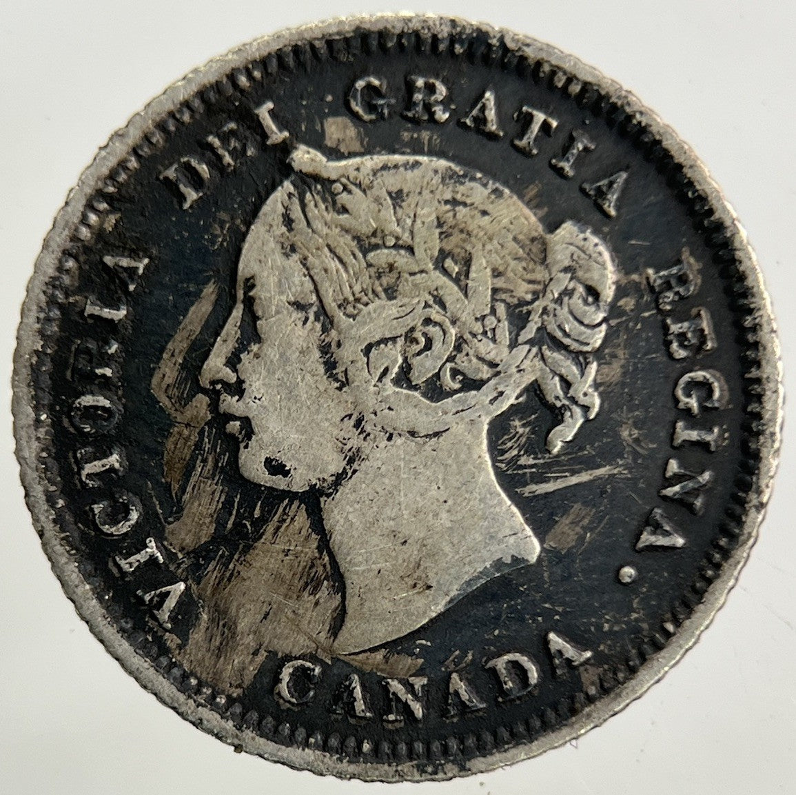 1880 - H Canada 5 Cents Silver Coin | Fine Collectable Grade