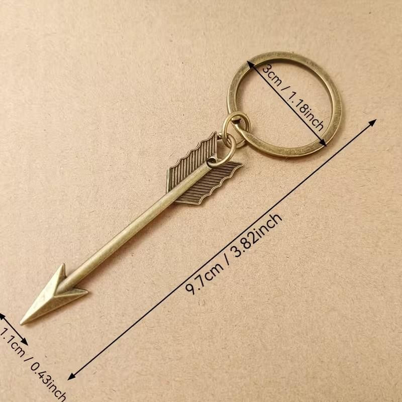 Mini Metal Yellow Arrow Keyring Premium Keychain Gift UK