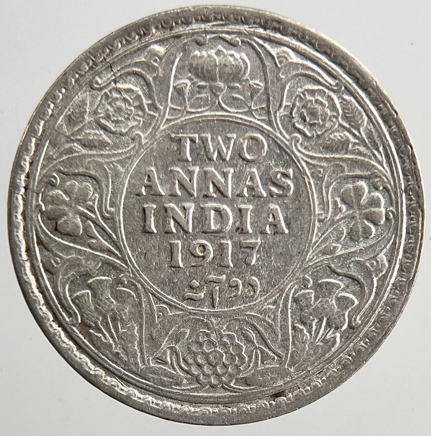 1917 India Silver 2 Annas Coin | Very High Grade | a5602