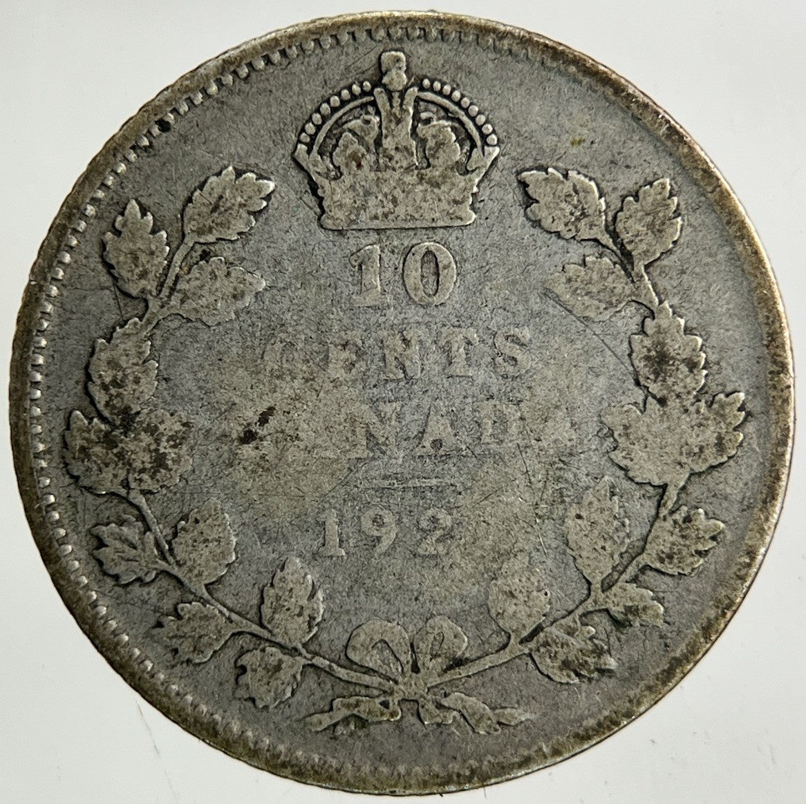 1920 Canada 10 Cents Silver Coin | Fair Grade