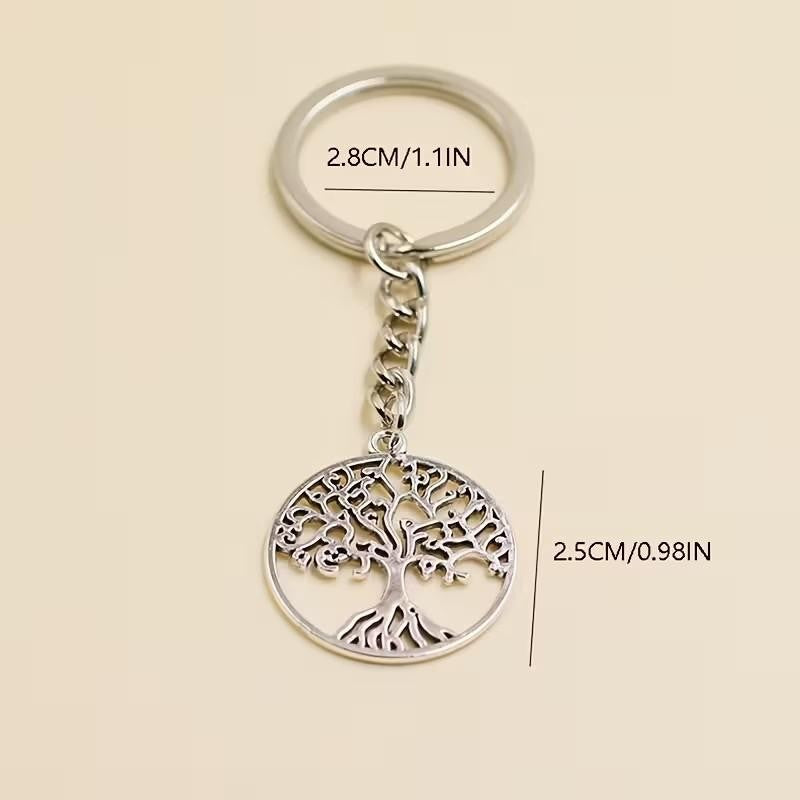 Metal Tree Of Life Charm Keyring Premium Keychain Gift UK