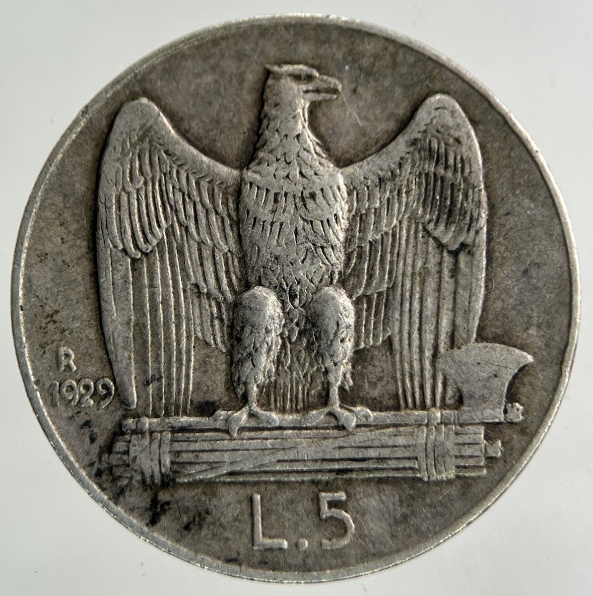 1929 Italy 5 Lira Silver Coin | Fine Collectable Grade