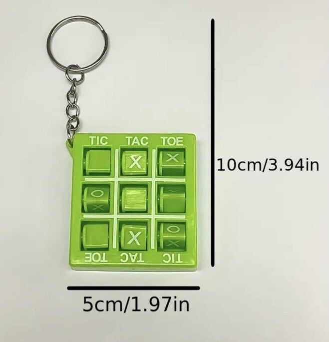 1 x Red Naughts & Crosses Game Puzzle Keyring Premium Keychain Gift UK