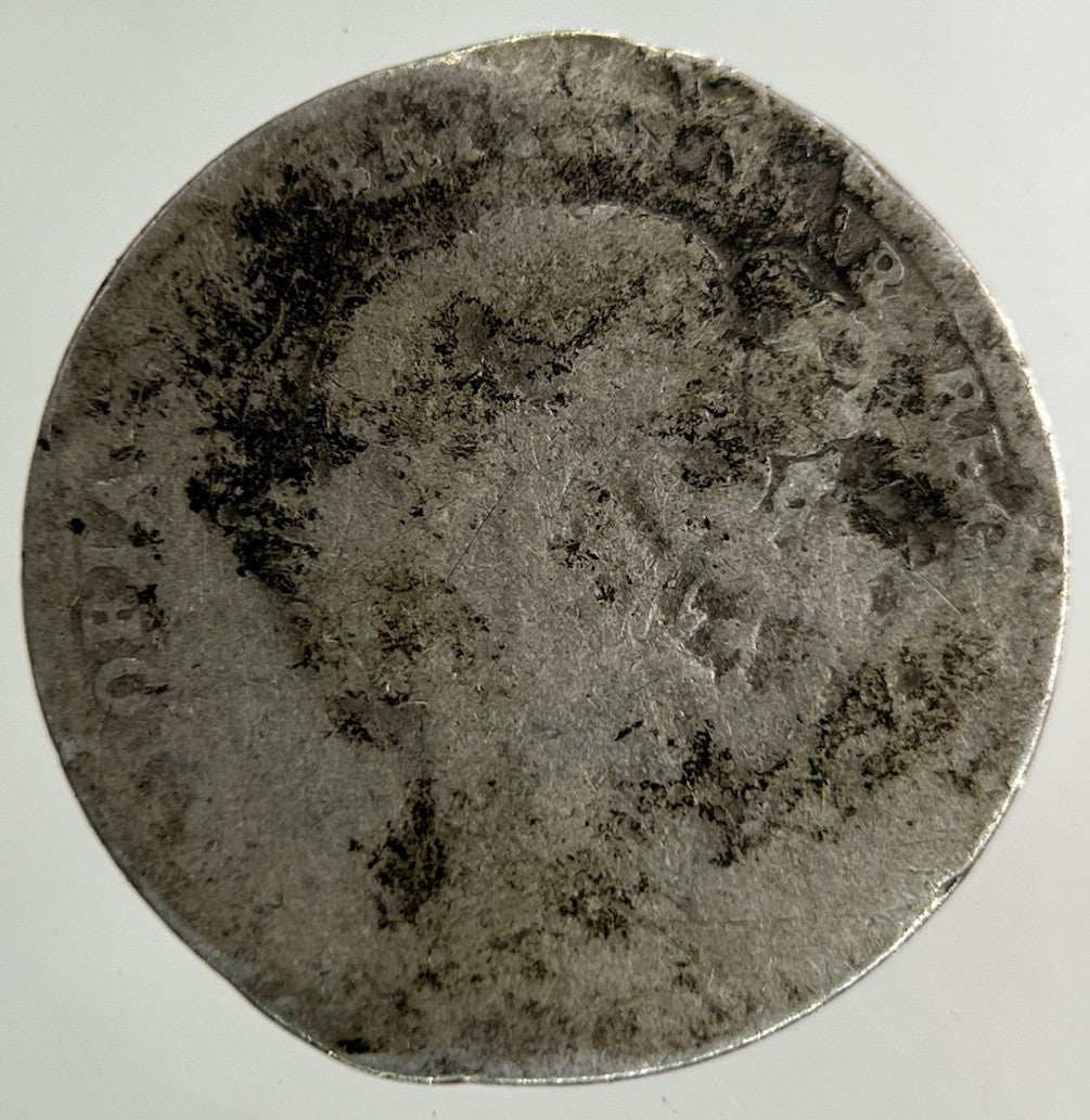 British Victoria Threepence Silver Coin | Worn Grade