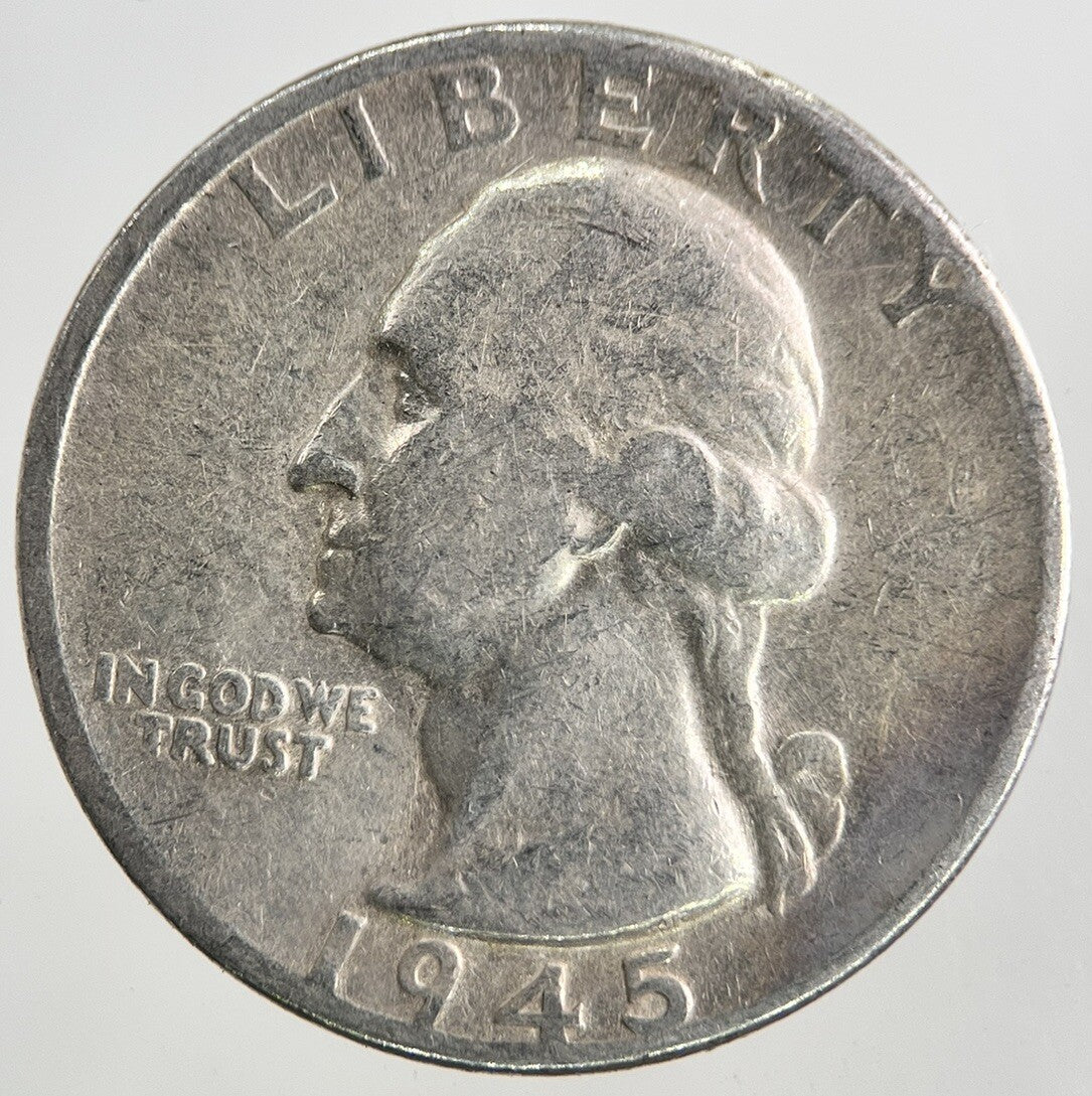 1945 US USA Quarter Dollar Silver Coin | Collectable Grade