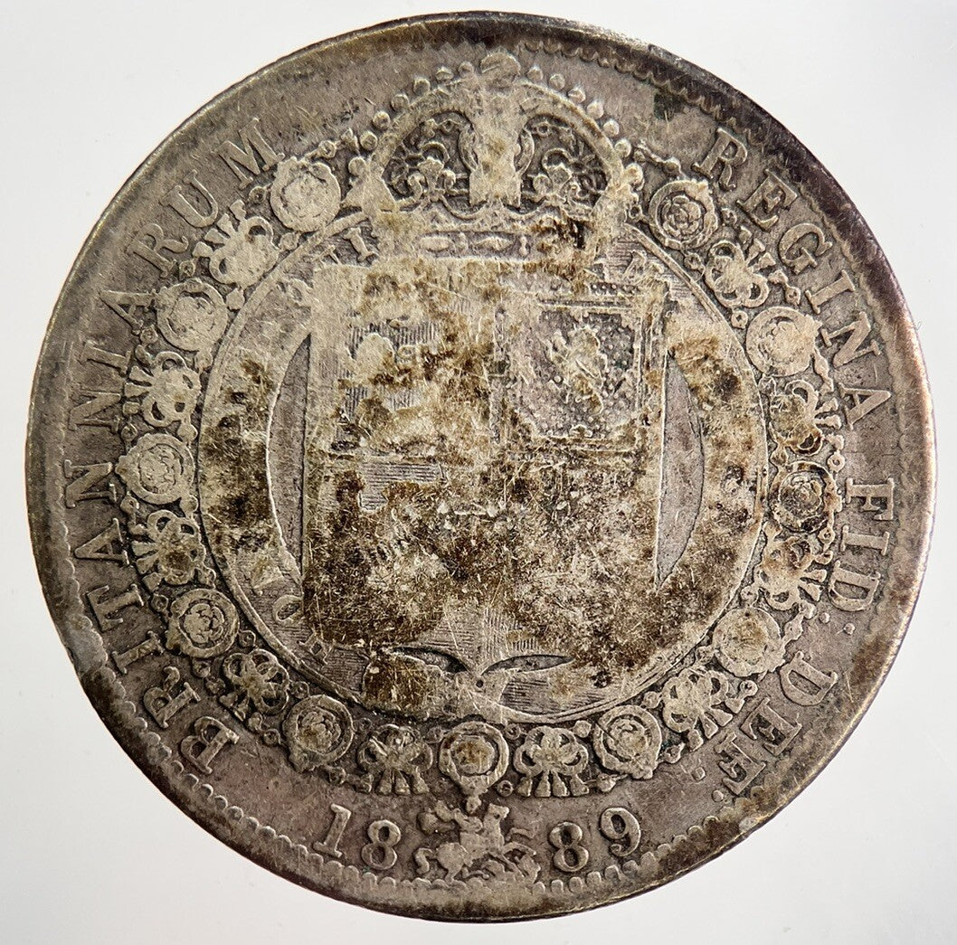 1889 Victoria Half - Crown Silver Coin | Collectable Grade