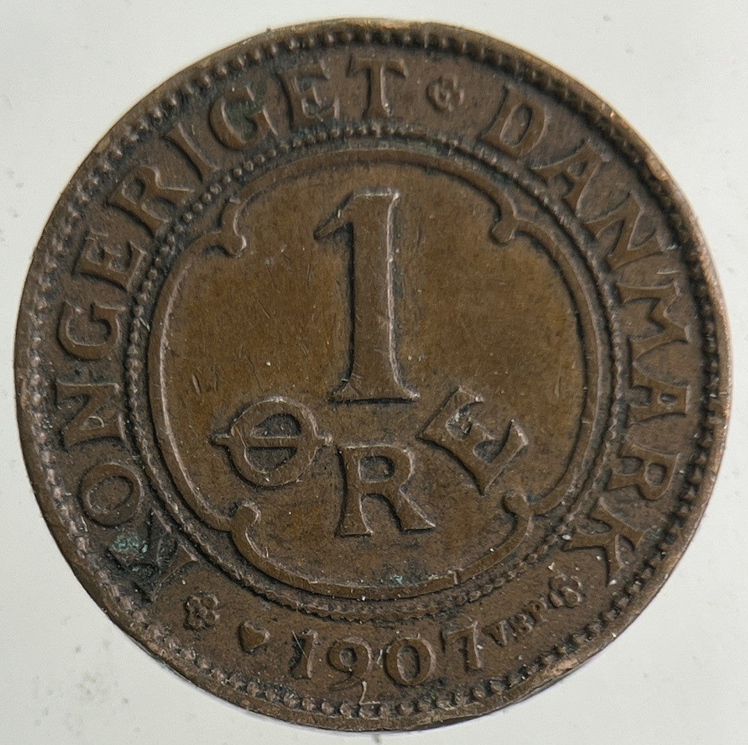1907 Denmark 1 Ore Coin | Very High Grade