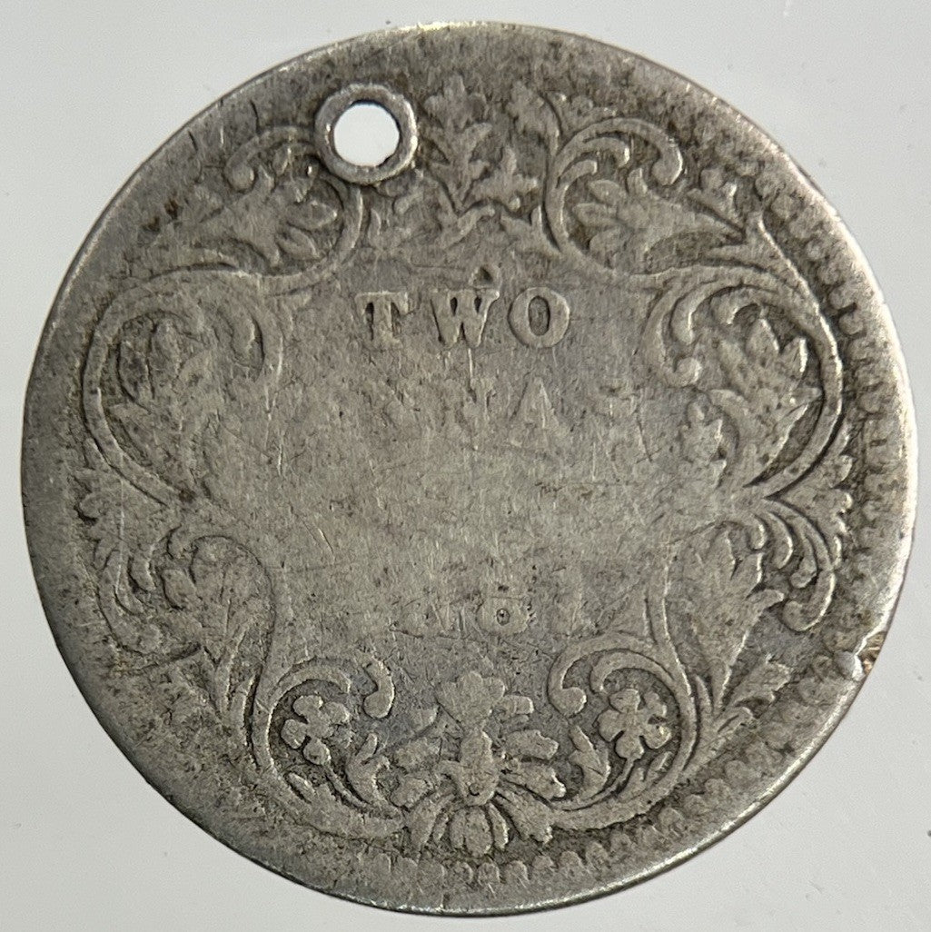 1881 India 2 Annas Silver Coin | Collectable Grade