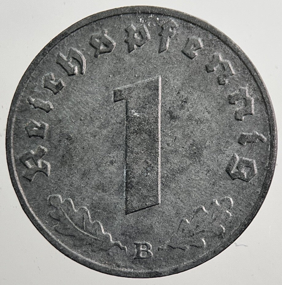 1942 - B Germany Nazi 1 Pfennig Coin | Very High Grade | a3910