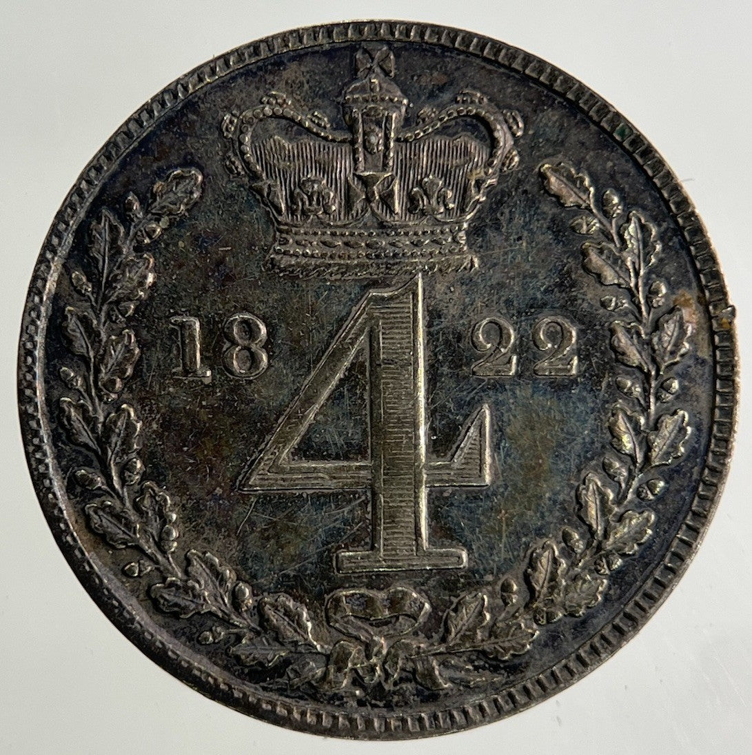 1822 George IV Maundy Four - Pence Silver Coin | Very High Grade