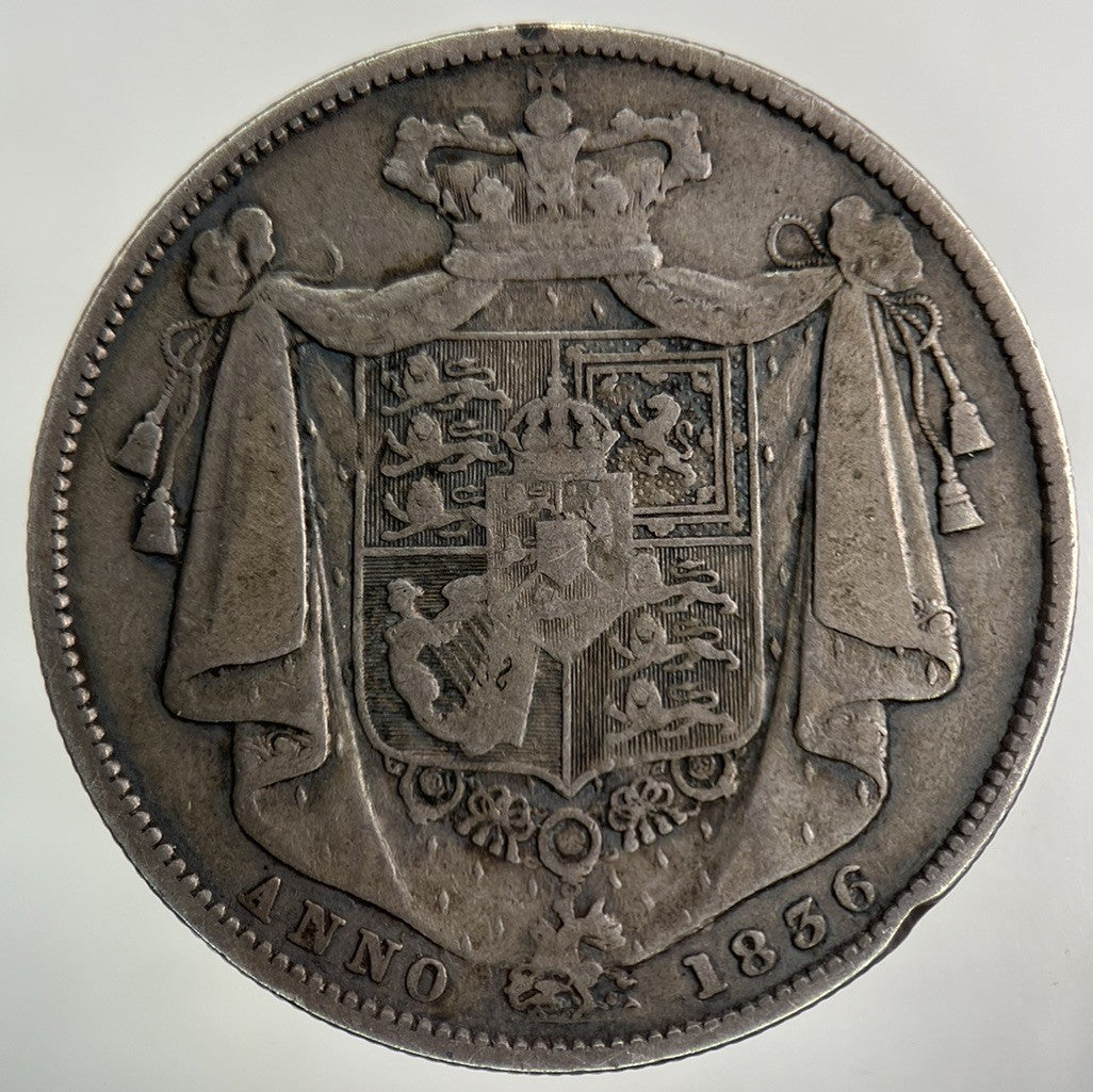 1836 William IV Half - Crown Silver Coin | Fine Collectable Grade
