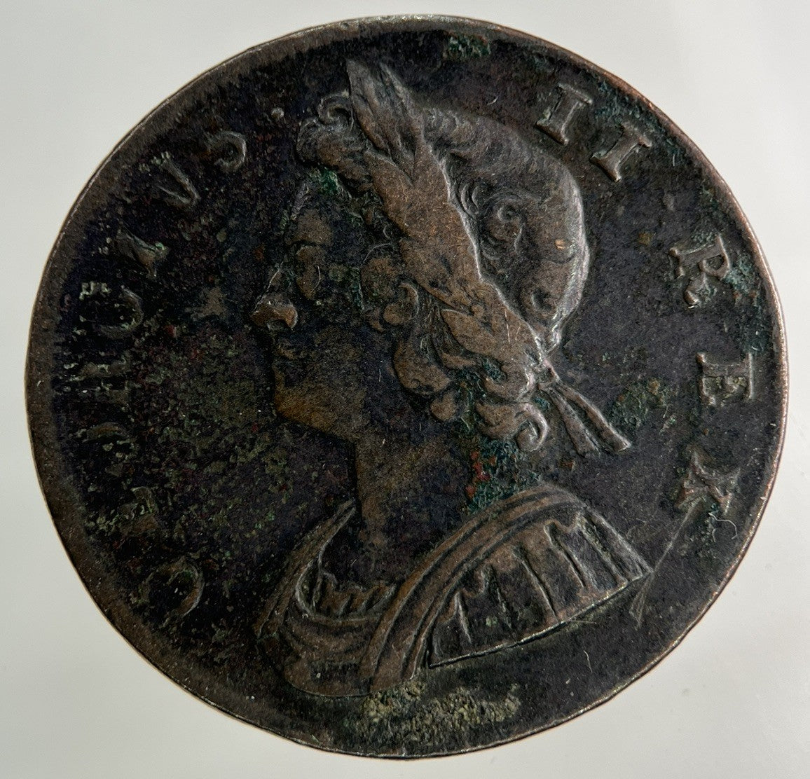 1729 George II 2nd Half - Penny Coin | Very High Grade