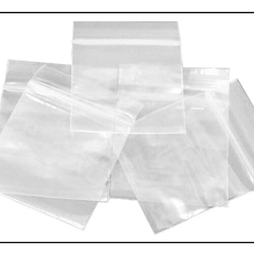100 x 40mm x 40mm Grip Seal Clear Plastic Storage Bags - UK Premium Stock