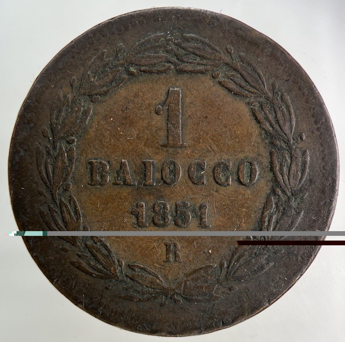 1851 Italy Papal States 1 Baiocco Coin | Collectable Grade