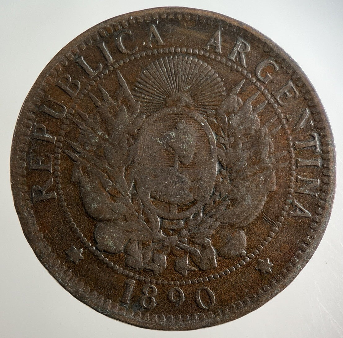 1890 Argentina 2 Centavos Coin | Collectable Grade