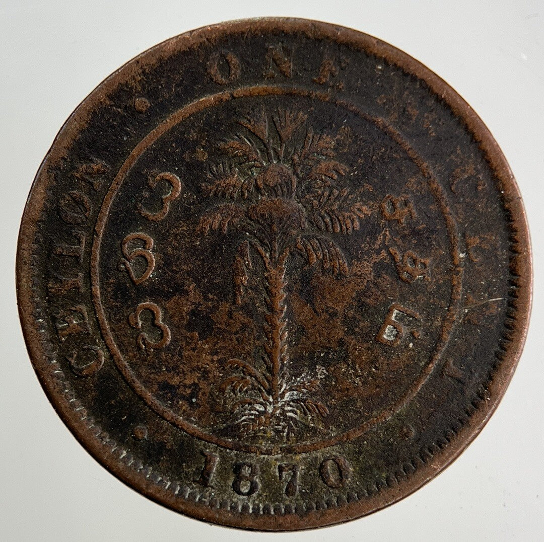 1870 Ceylon 1 Cent Coin | Collectable Grade