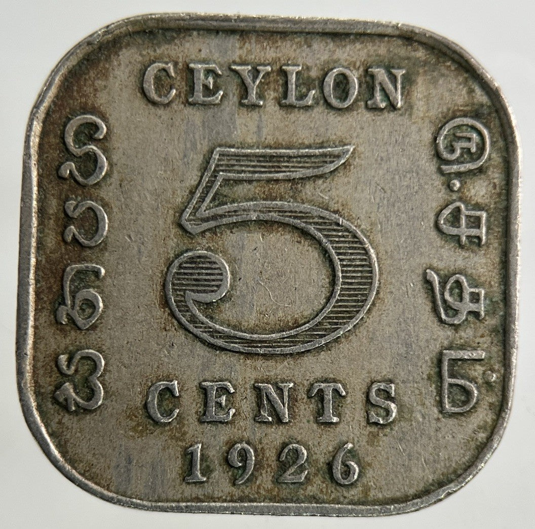 1926 Ceylon 5 Cents Coin | Fine Collectable Grade