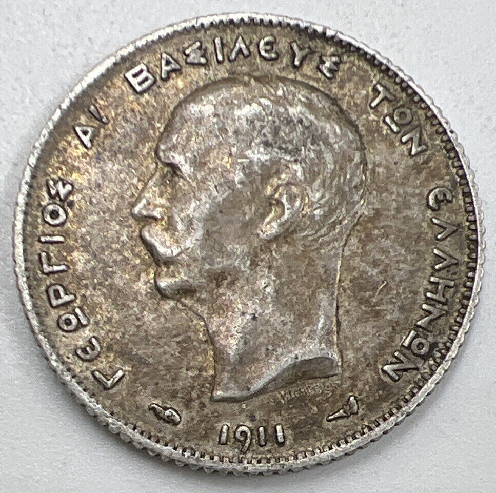 1911 Greece 1 One Drachma | Greek Silver Coin | Collectable Grade | a791