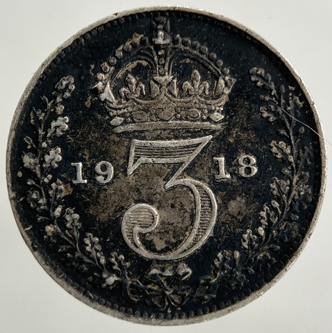 1918 George V Threepence Silver Coin | Fine Collectable Grade