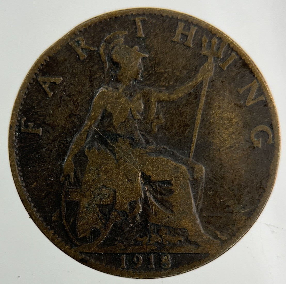 1918 George V Farthing Coin | Fair Grade