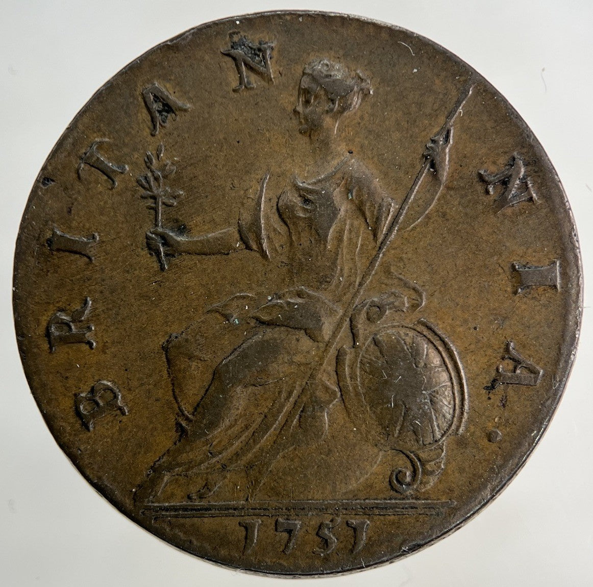 1751 George II 2nd Half - Penny Coin | Very High Grade