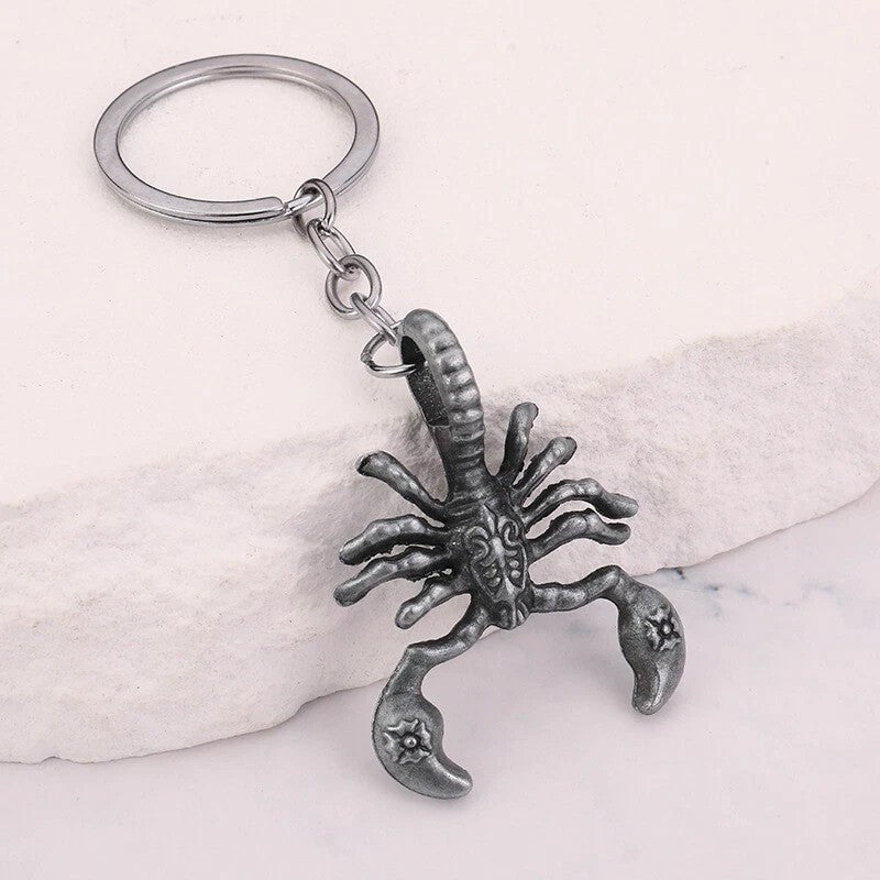 Mini Metal Grey Scorpion Charm Keyring Keychain Gift UK