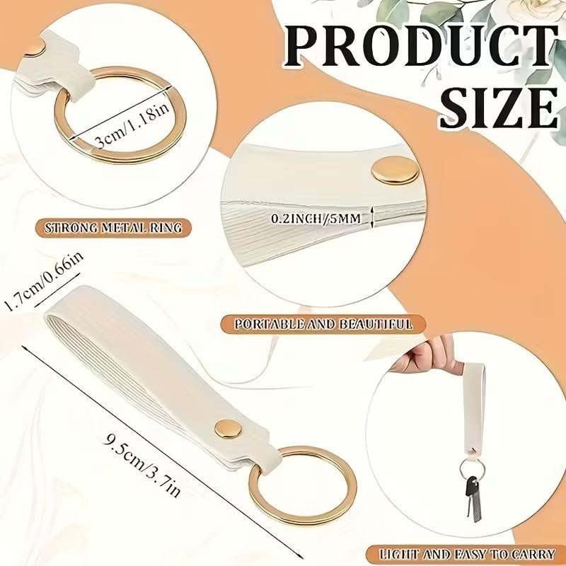 2 x Brown Key - Ring Leather Belt Loop Keychain Fob Holder Clip Hook Dangler UK
