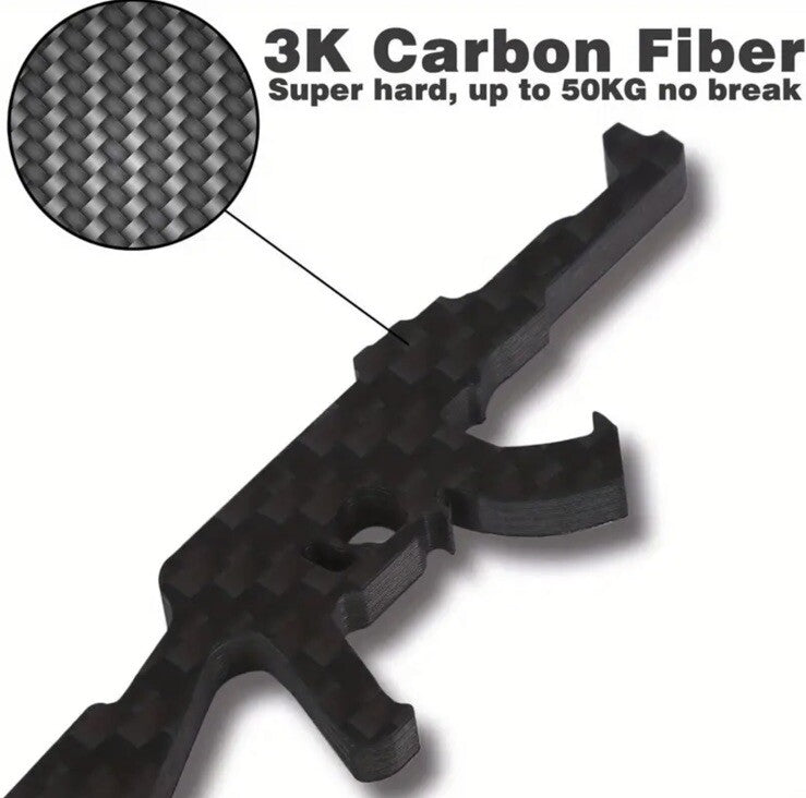 Carbon Fiber Assault Rifle Gun Bottle Opener Keyring Premium Keychain Gift UK