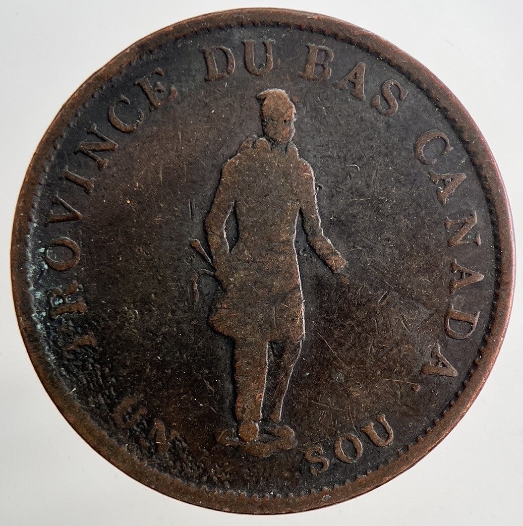 1837 Province Du Bas Canada Bank Half - Penny Token | Collectable Grade | a9478