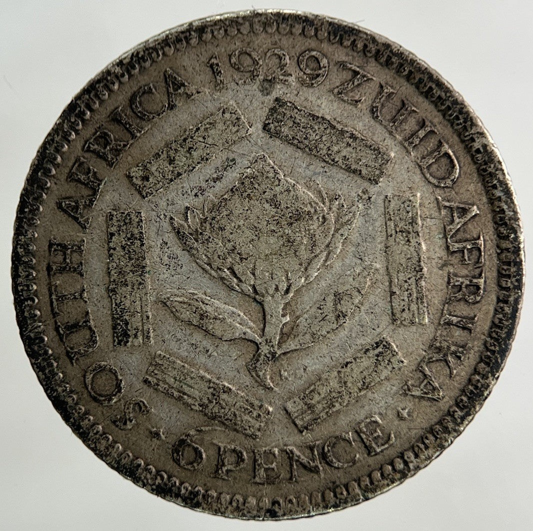 1929 South Africa Sixpence Silver Coin | Collectable Grade