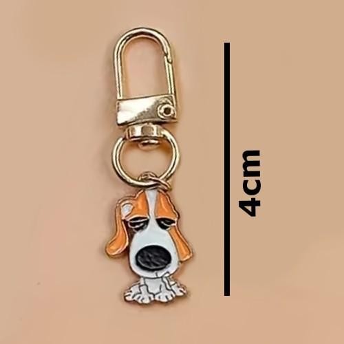 Mini Metal Cute Brown & White Snoopy Beagle Dog Charm Keyring Keychain Gift UK