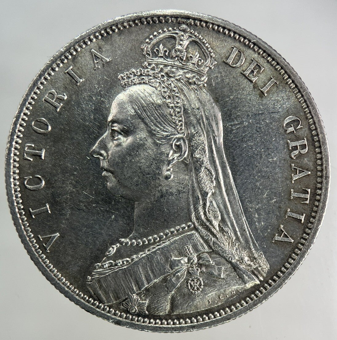 1887 Victoria Half - Crown Silver Coin | Very Fine Grade